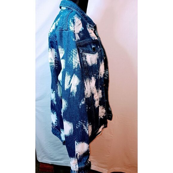 Distressed Slim Denim Jacket For Men's - Picture 10 of 10